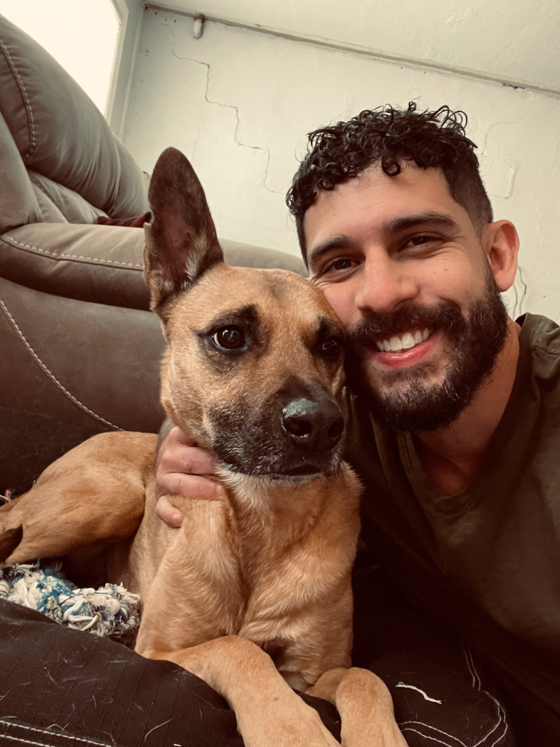 Dog Trainer Danny Alvarez from Alvarez Canine Academy with cute dog Mia